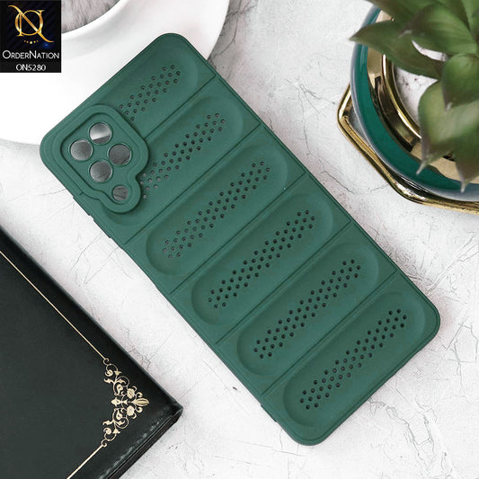 Samsung Galaxy A12 Nacho Cover - Green - Trendy Breathable Mesh Grid Net Soft Case With Camera Protection