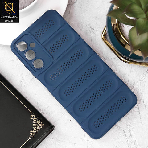 Samsung Galaxy A14 5G Cover - Blue - Trendy Breathable Mesh Grid Net Soft Case With Camera Protection