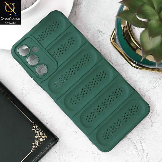 Samsung Galaxy A14 Cover - Green - Trendy Breathable Mesh Grid Net Soft Case With Camera Protection