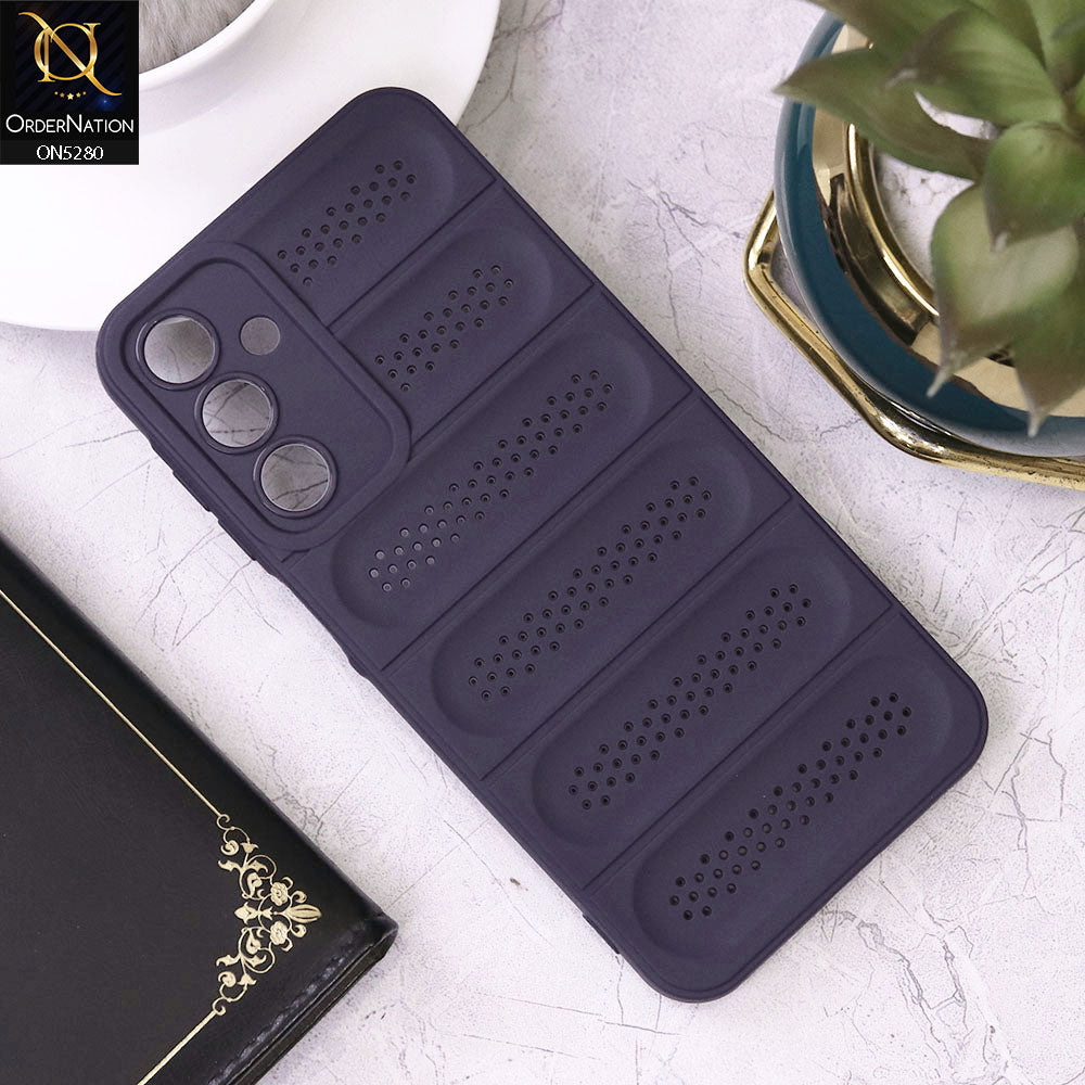 Samsung Galaxy A25 5G Cover - Purple - Trendy Breathable Mesh Grid Net Soft Case With Camera Protection