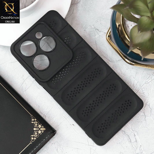 Tecno Spark 20 Pro Cover - Black - Trendy Breathable Mesh Grid Net Soft Case With Camera Protection