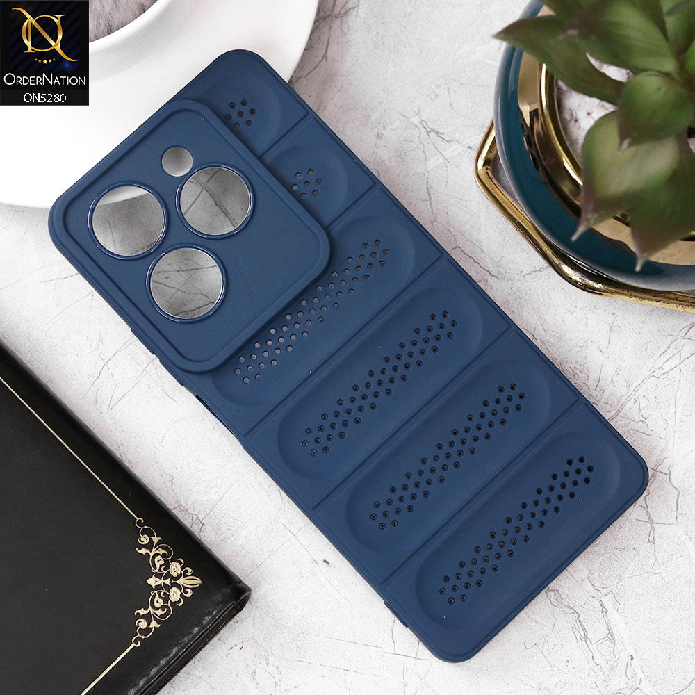 Tecno Spark 20 Pro Cover - Blue - Trendy Breathable Mesh Grid Net Soft Case With Camera Protection