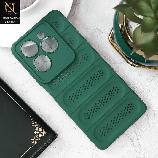 Tecno Spark 20 Pro Cover - Green - Trendy Breathable Mesh Grid Net Soft Case With Camera Protection