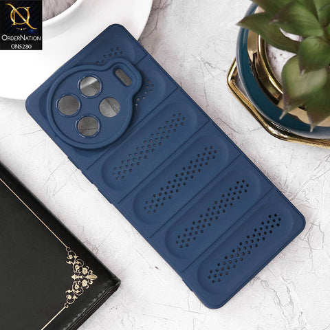 Tecno Spark 20 Pro Plus Cover - Blue - Trendy Breathable Mesh Grid Net Soft Case With Camera Protection