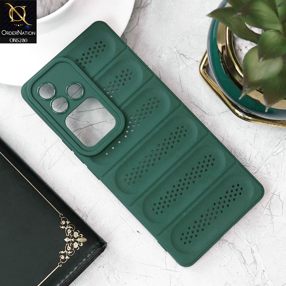 Vivo V30 Cover - Green - Trendy Breathable Mesh Grid Net Soft Case With Camera Protection