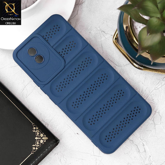 Vivo Y02A Cover - Blue - Trendy Breathable Mesh Grid Net Soft Case With Camera Protection