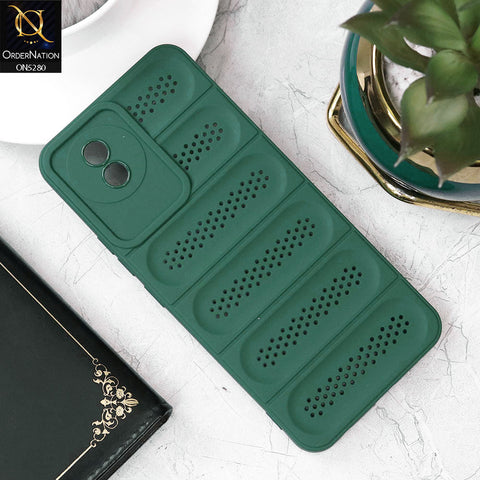 Vivo Y02 Cover - Green - Trendy Breathable Mesh Grid Net Soft Case With Camera Protection