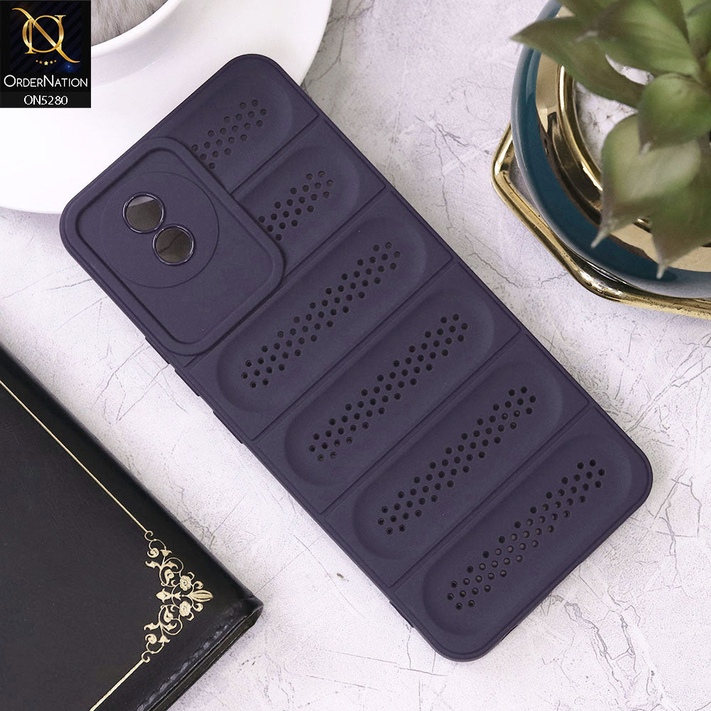 Vivo Y02 Cover - Purple - Trendy Breathable Mesh Grid Net Soft Case With Camera Protection