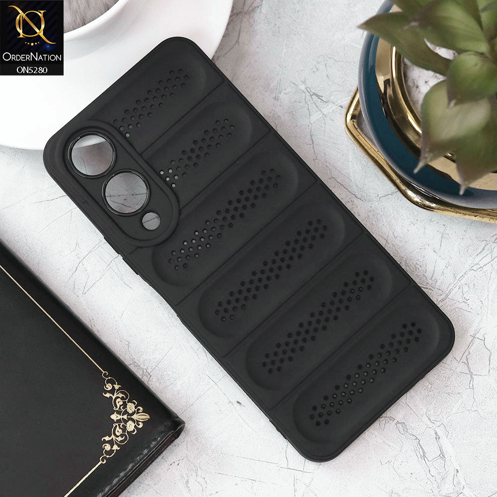 Vivo Y17s Cover - Black - Trendy Breathable Mesh Grid Net Soft Case With Camera Protection