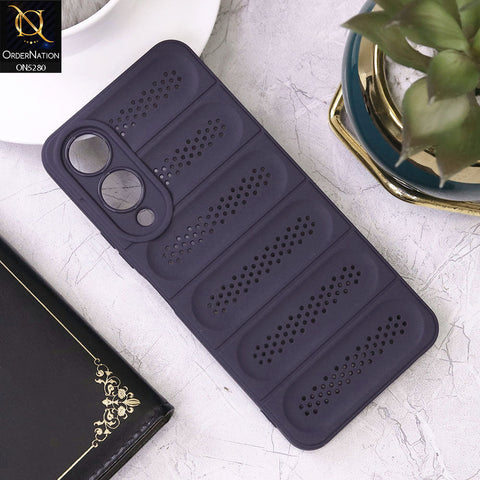 Vivo Y17s Cover - Purple - Trendy Breathable Mesh Grid Net Soft Case With Camera Protection