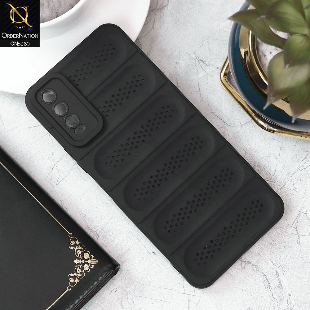 Vivo Y20s Cover - Black - Trendy Breathable Mesh Grid Net Soft Case With Camera Protection