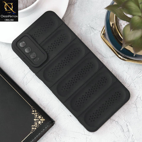 Vivo Y20s Cover - Black - Trendy Breathable Mesh Grid Net Soft Case With Camera Protection