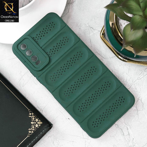 Vivo Y20a Cover - Green - Trendy Breathable Mesh Grid Net Soft Case With Camera Protection