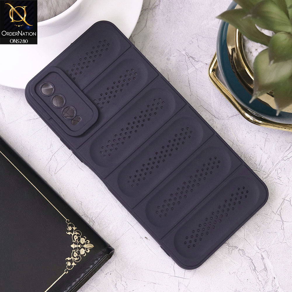 Vivo Y11s Cover - Purple - Trendy Breathable Mesh Grid Net Soft Case With Camera Protection