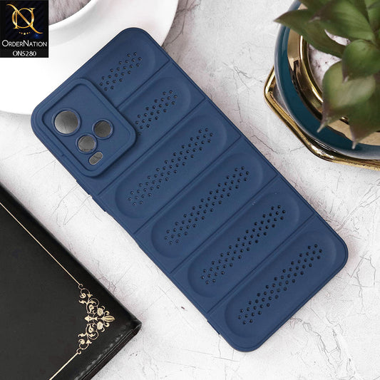 Vivo Y21 Cover - Blue - Trendy Breathable Mesh Grid Net Soft Case With Camera Protection