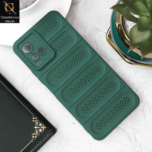 Vivo Y21e Cover - Green - Trendy Breathable Mesh Grid Net Soft Case With Camera Protection