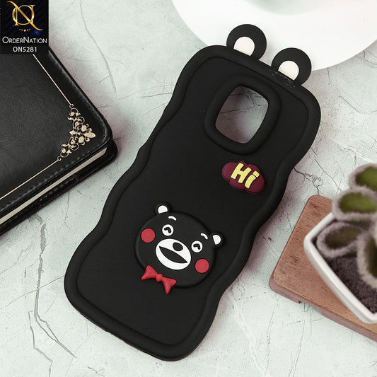 Xiaomi Redmi Note 9S Cover - Black -  3D Cute Cartoon With Ear Soft Silicon Protective Case