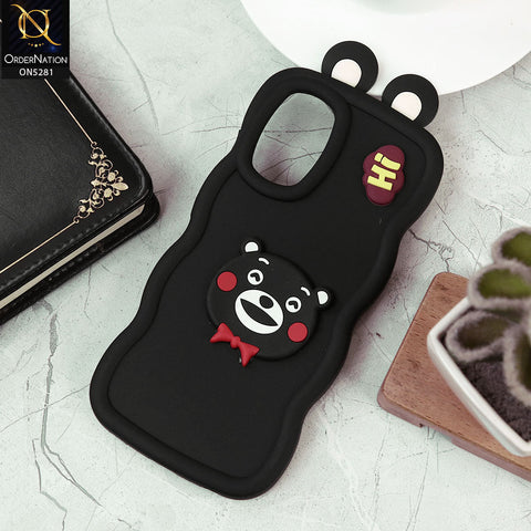 Samsung Galaxy A32 Cover - Black -  3D Cute Cartoon With Ear Soft Silicon Protective Case