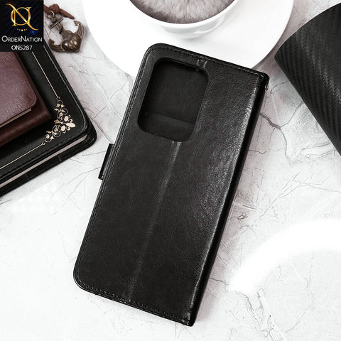 Samsung Galaxy S20 Ultra Cover - Black - Premium PU Leather Magnetic Flip Book Card Slots Wallet Soft Case