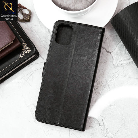 Samsung Galaxy M13 5G Cover - Black - Premium PU Leather Magnetic Flip Book Card Slots Wallet Soft Case