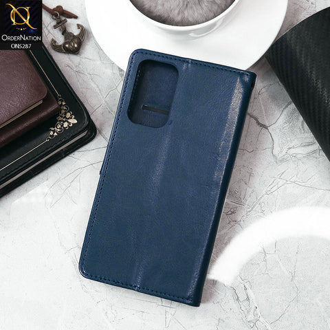 Samsung Galaxy A23 5G Cover - Blue - Premium PU Leather Magnetic Flip Book Card Slots Wallet Soft Case