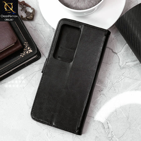 Vivo S18 Cover - Black - Premium PU Leather Magnetic Flip Book Card Slots Wallet Soft Case