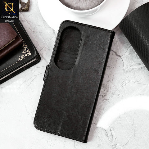 Vivo S19 Pro Cover - Black - Premium PU Leather Magnetic Flip Book Card Slots Wallet Soft Case