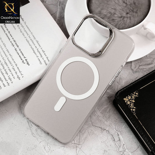 iPhone 15 Pro Cover - Natural Titanium - Luxury Alloy Back Plate Electroplating Camera Ring Magnetic Magsafe Soft Borders Matte Shiny Protective Case