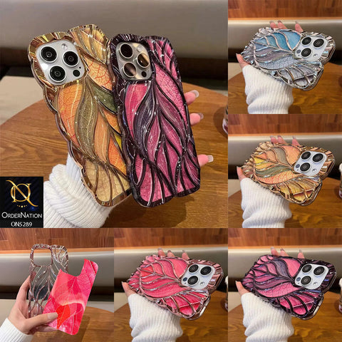 iPhone 11 Cover - Purple - Luxury 3D Colorful Maple Leaf Electroplatiang Wavy Soft Border Case