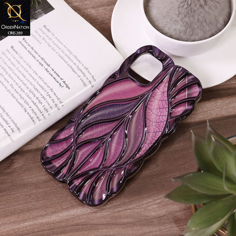 iPhone 11 Cover - Purple - Luxury 3D Colorful Maple Leaf Electroplatiang Wavy Soft Border Case