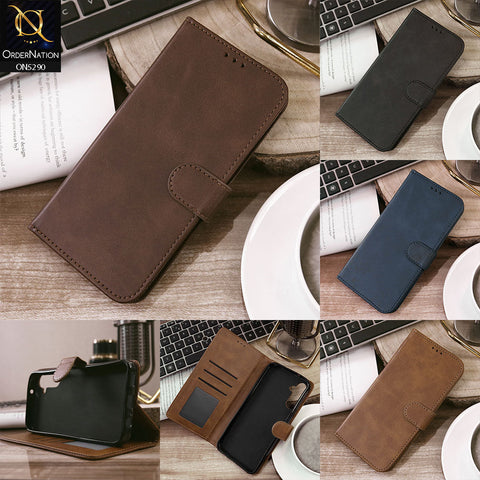 Google Pixel 6 Cover - Light Brown - Premium Business Series Magnetic Leather Wallet Flip book Card Slots Soft Case
