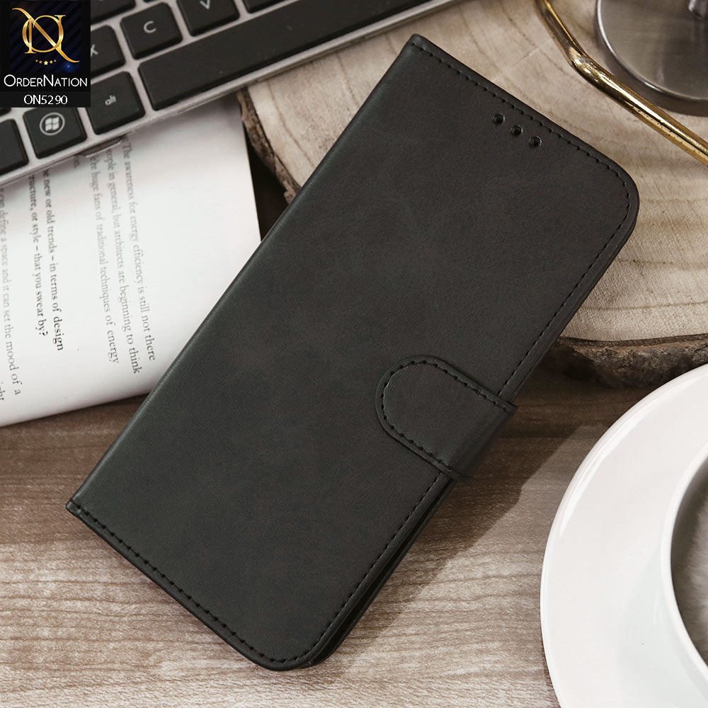 Oppo Reno 6 Cover - Black - Premium Business Series Magnetic Leather Wallet Flip book Card Slots Soft Case