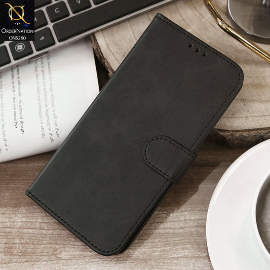 Xiaomi Redmi A3 Cover - Black - Premium Business Series Magnetic Leather Wallet Flip book Card Slots Soft Case