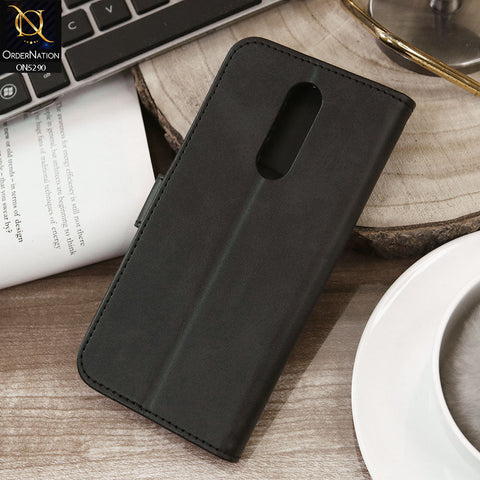 OnePlus 8 Cover - Black - Premium Business Series Magnetic Leather Wallet Flip book Card Slots Soft Case