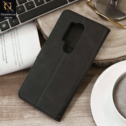 OnePlus 8 Pro Cover - Black - Premium Business Series Magnetic Leather Wallet Flip book Card Slots Soft Case