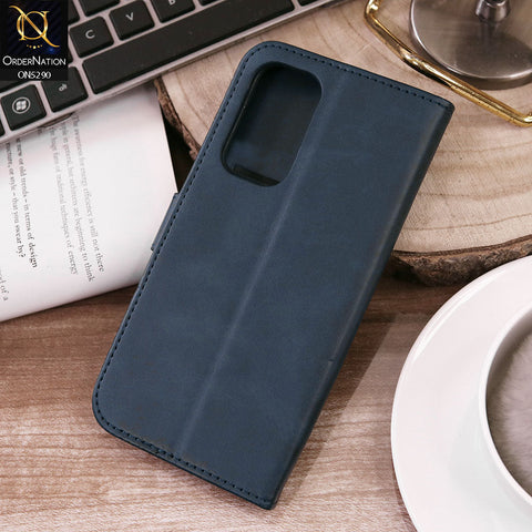 OnePlus 9 Pro Cover - Blue - Premium Business Series Magnetic Leather Wallet Flip book Card Slots Soft Case