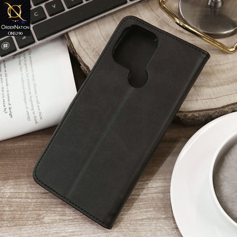 Xiaomi Redmi A1 Cover - Black - Premium Business Series Magnetic Leather Wallet Flip book Card Slots Soft Case