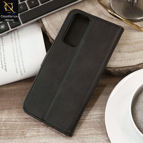 Xiaomi Redmi Note 11 4G Cover - Black - Premium Business Series Magnetic Leather Wallet Flip book Card Slots Soft Case