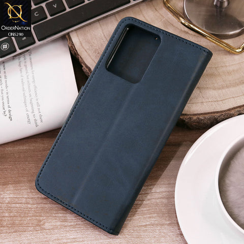 Xiaomi Redmi Note 12 4G Cover - Blue - Premium Business Series Magnetic Leather Wallet Flip book Card Slots Soft Case