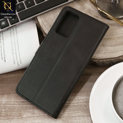 Vivo V21e Cover - Black - Premium Business Series Magnetic Leather Wallet Flip book Card Slots Soft Case