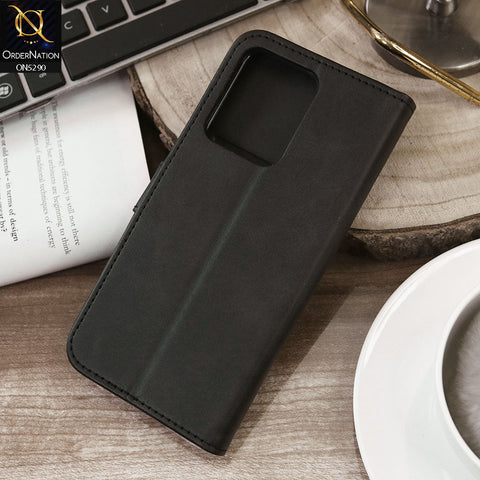 Vivo S12 Cover - Black - Premium Business Series Magnetic Leather Wallet Flip book Card Slots Soft Case