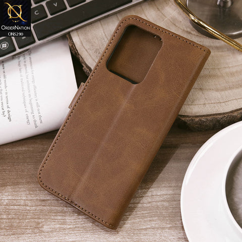 Vivo V23 5G Cover - Light Brown - Premium Business Series Magnetic Leather Wallet Flip book Card Slots Soft Case