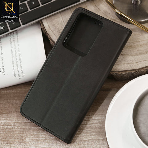 Vivo Y17s Cover - Black - Premium Business Series Magnetic Leather Wallet Flip book Card Slots Soft Case