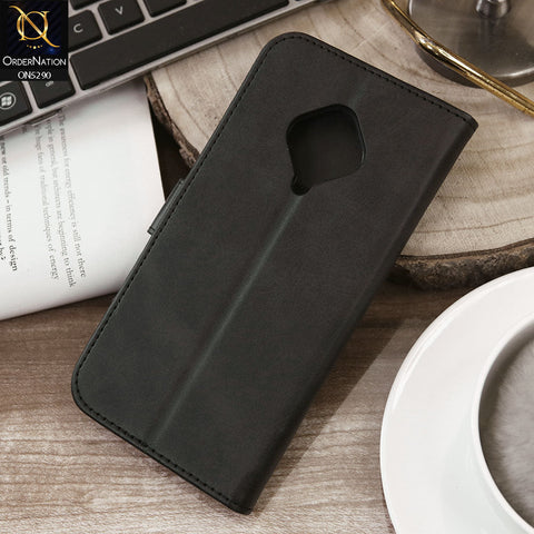 Vivo Y51 (2020 September) Cover - Black - Premium Business Series Magnetic Leather Wallet Flip book Card Slots Soft Case