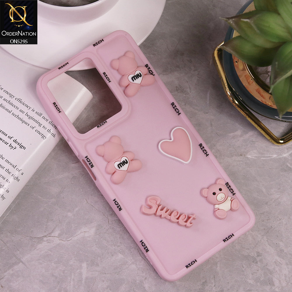 Infinix Hot 30 Cover - Pink - Sweet Rich 3D Cartoon Silicone Case