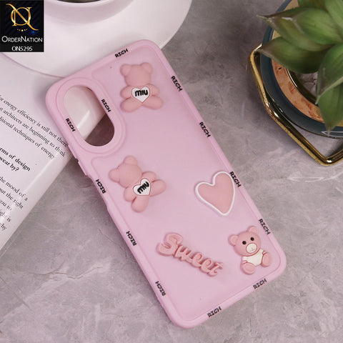 Oppo A17 Cover - Pink - Sweet Rich 3D Cartoon Silicone Case