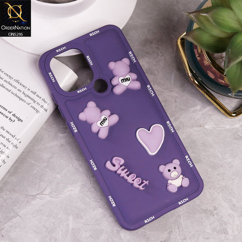 Xiaomi Redmi A1 Cover - Purple - Sweet Rich 3D Cartoon Silicone Case