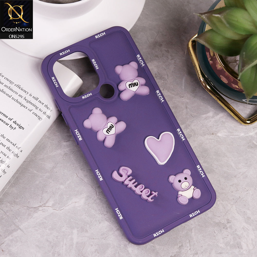 Xiaomi Redmi A2 Cover - Purple - Sweet Rich 3D Cartoon Silicone Case