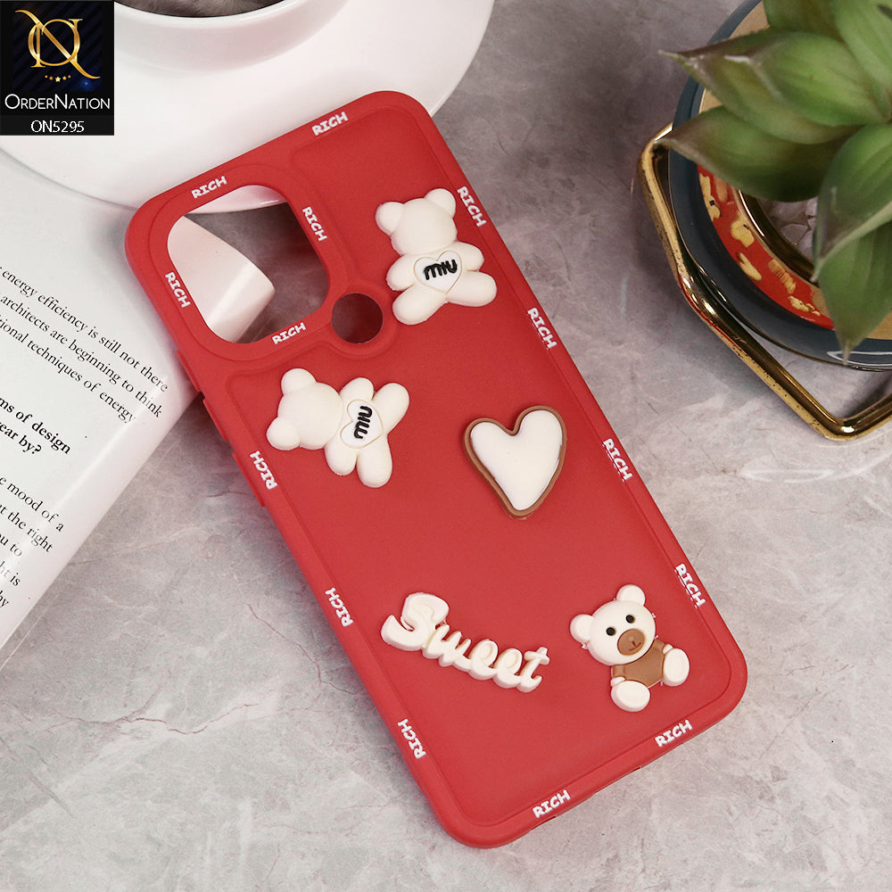 Xiaomi Redmi A1 Plus Cover - Red - Sweet Rich 3D Cartoon Silicone Case