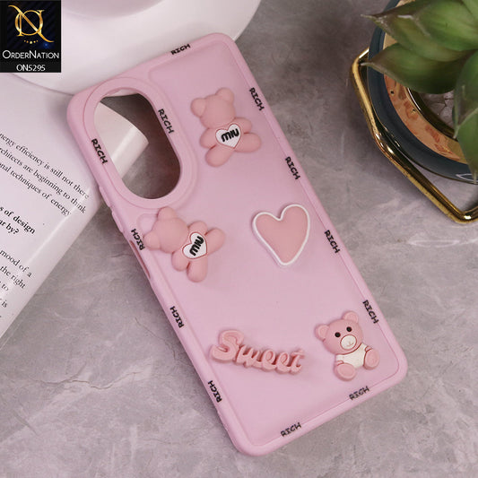 Realme C67 Cover - Pink - Sweet Rich 3D Cartoon Silicone Case